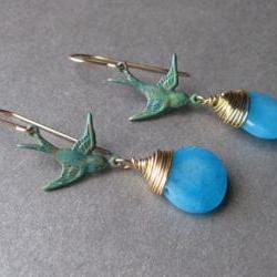 Painted Bird Earrings